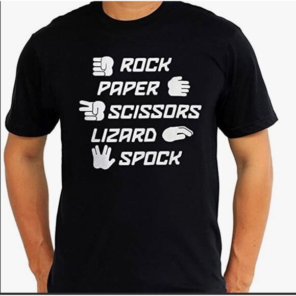 NWT Big Bang Theory | Rock Paper Scissors Lizard Spock Tee | Size Small - Picture 1 of 3